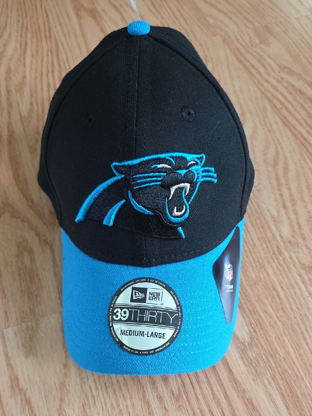 New Era Black and Blue Carolina Panthers NFL Fitted Cap
